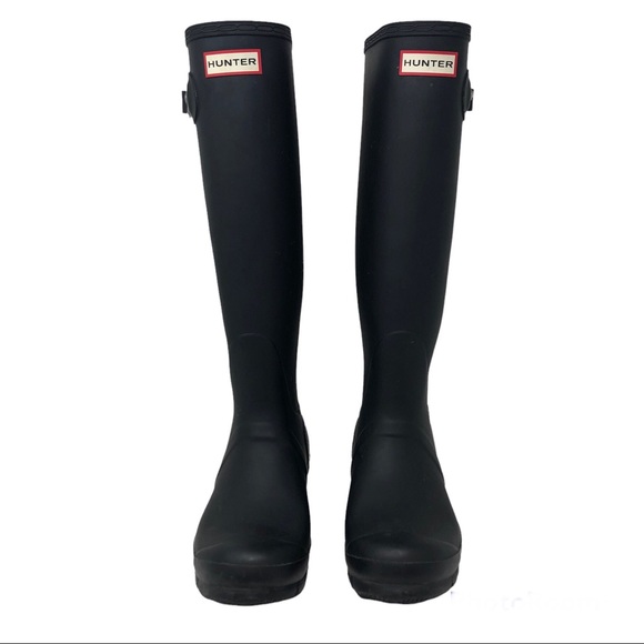 Hunter Women’s Original Tall Rain Black Boots Size 8 - Picture 6 of 13